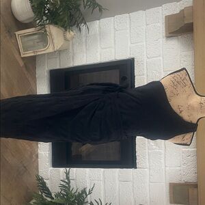 Free People Black Textured Knit one shoulder dress